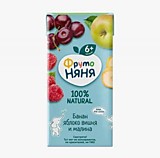 Сок ФрутоНяня банан, яблоко, вишня, малина 200мл с 6мес
