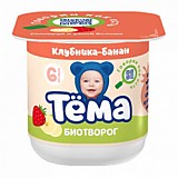 Биотворог Тёма клубника-банан с 6мес. 95гр