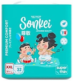 Подгузники-трусики Sonkei  Super Thin XXL32 (15+кг)