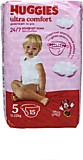 Подгузники Huggies Ultra Comfort 5 (15шт) девочкам 12-22кг