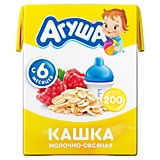 Каша Агуша Вставай-ка молочно-овсяная с малиной 200мл  с 6мес.