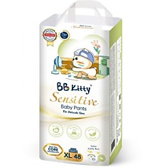 Подгузники-трусики BB Kitty Sensitive XL48 (12-17кг)