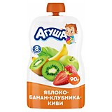 Пауч Агуша яблоко, банан, клубника, киви 90гр с 8мес.