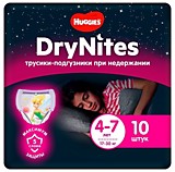 Трусики-подгузники Dry Nites для девочек от 4-7 лет (10шт) 17-30кг