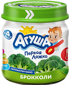 Пюре Агуша брокколи 80гр с 4мес.