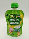 Пауч Gipopo яблоко, банан, черника. творог 90гр с 6мес