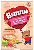 Каша Винни 5 злаков с яблоком и малиной 200гр МОЛ с 6мес
